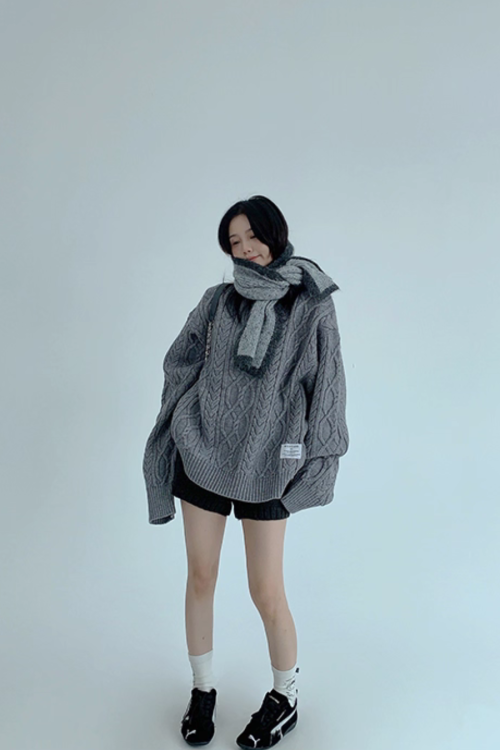 Cable Pullover Knit Top