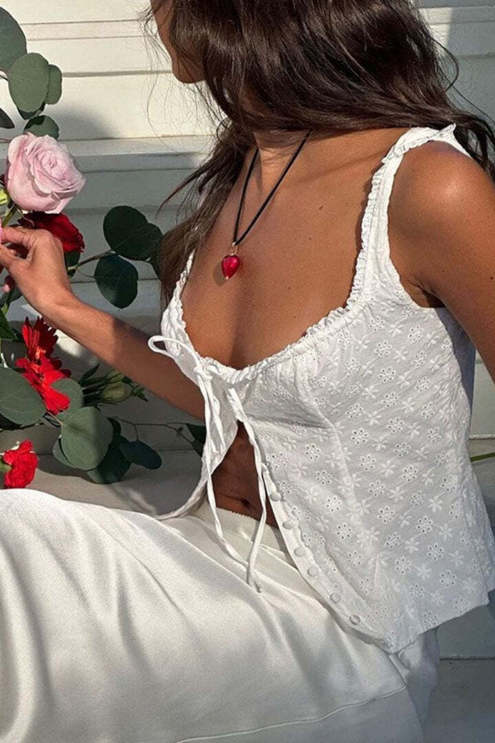 Cami Jacquard Lace Floral Button Tank Top Cami Jacquard Lace Floral Button Tank Top