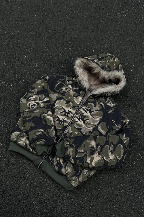 Camouflage Spliced Hoodie Jacket