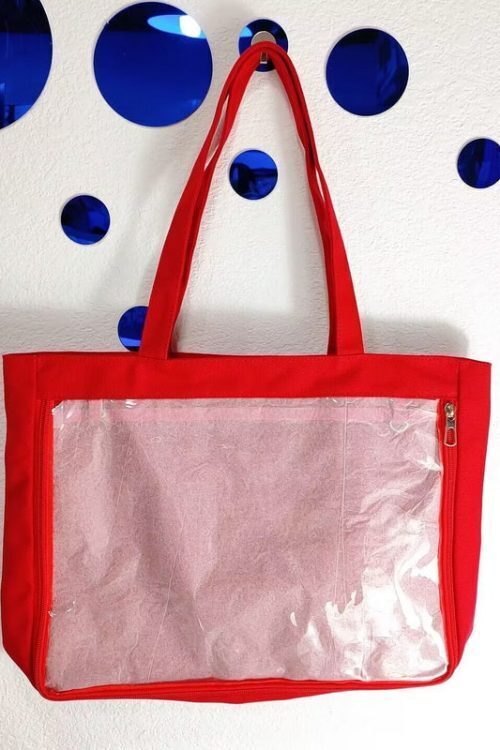 Canvas Base Ita Bag with Clear Window for Plushies and Pins
