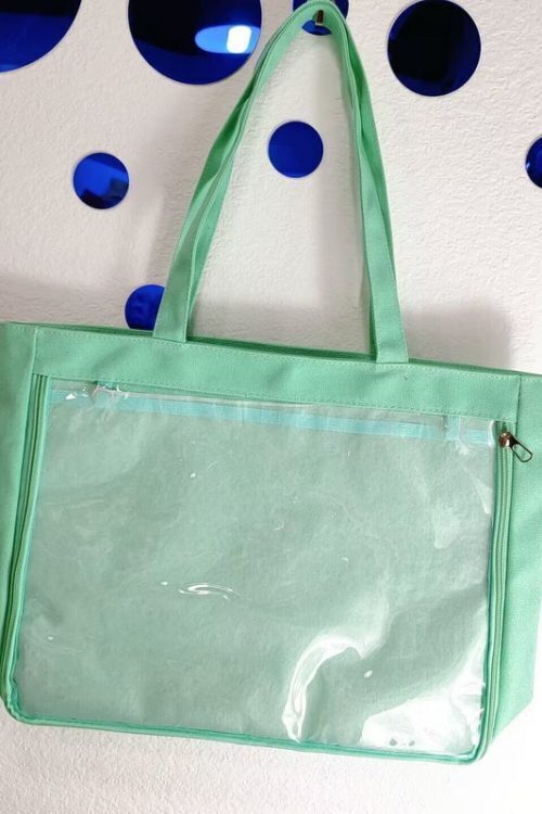 Canvas Base Ita Bag with Clear Window for Plushies and Pins