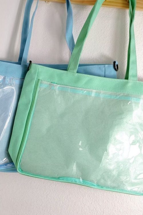 Canvas Base Ita Bag with Clear Window for Plushies and Pins