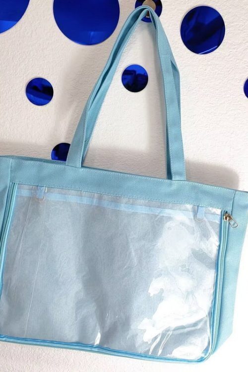 Canvas Base Ita Bag with Clear Window for Plushies and Pins