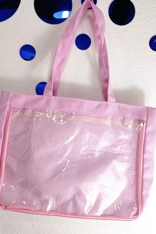 Canvas Base Ita Bag with Clear Window for Plushies and Pins