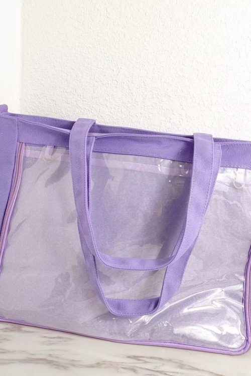 Canvas Base Ita Bag with Clear Window for Plushies and Pins