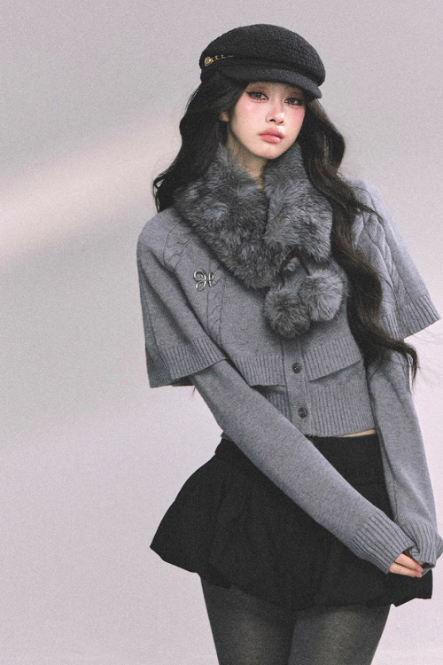 Cape Long Sleeve Knit