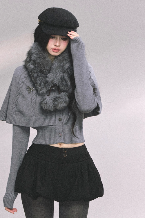 Cape Long Sleeve Knit