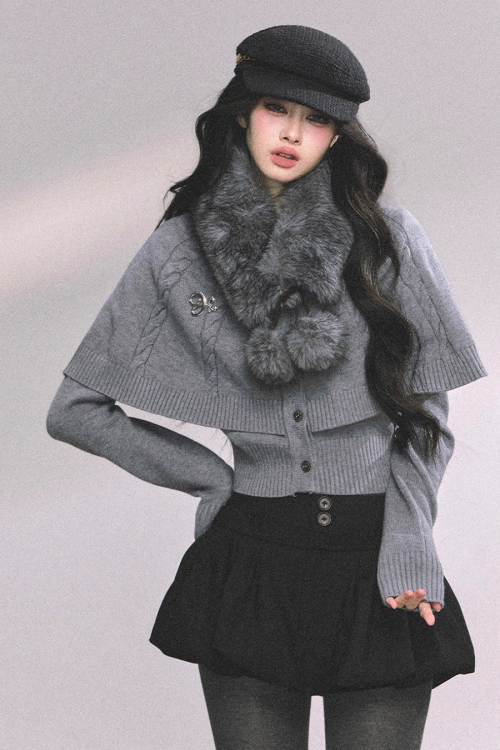 Cape Long Sleeve Knit