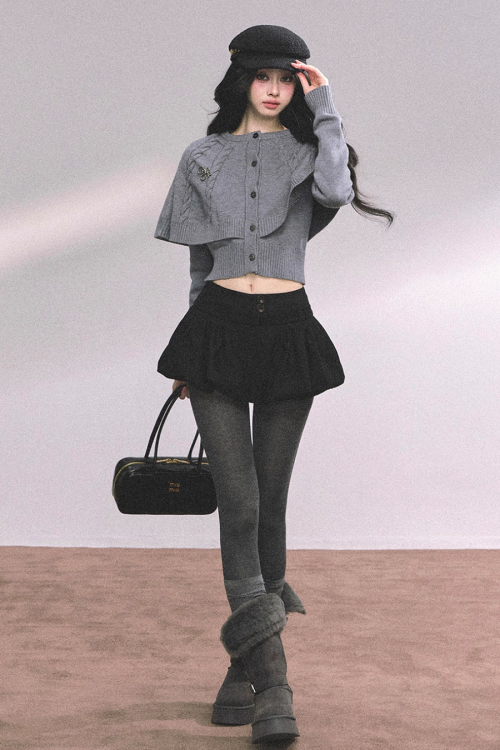 Cape Long Sleeve Knit