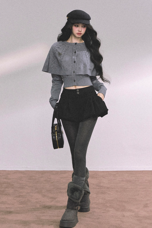 Cape Long Sleeve Knit