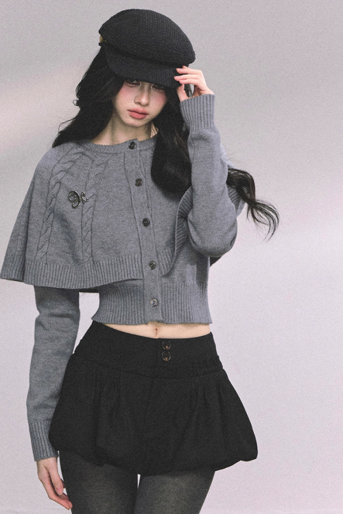 Cape Long Sleeve Knit