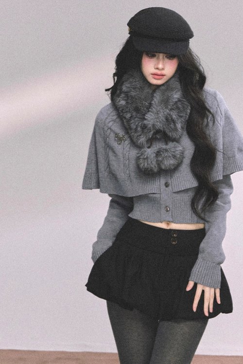 Cape Long Sleeve Knit