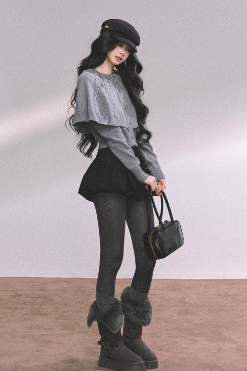 Cape Long Sleeve Knit