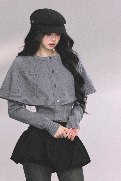 Cape Long Sleeve Knit