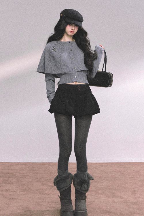 Cape Long Sleeve Knit