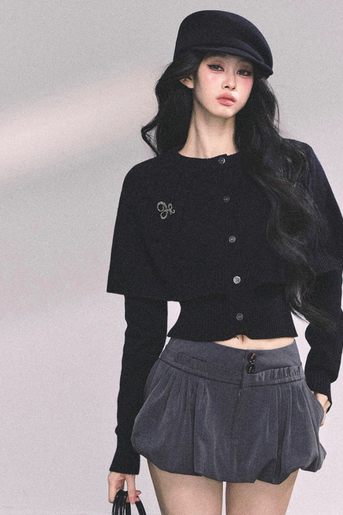 Cape Long Sleeve Knit