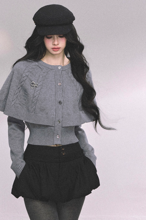 Cape Long Sleeve Knit