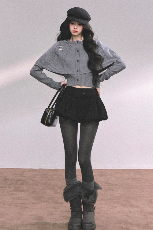 Cape Long Sleeve Knit