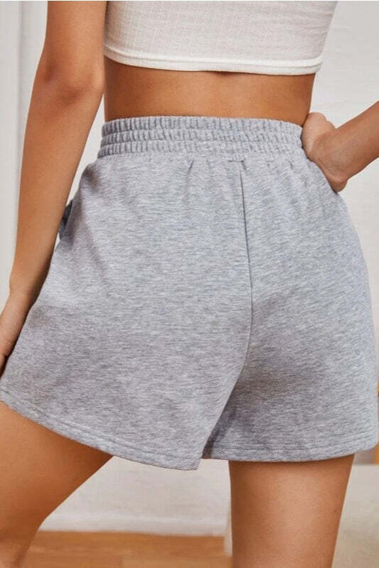 Casual Elastic Waist Wide Leg Solid Shorts Casual Elastic Waist Wide Leg Solid Shorts