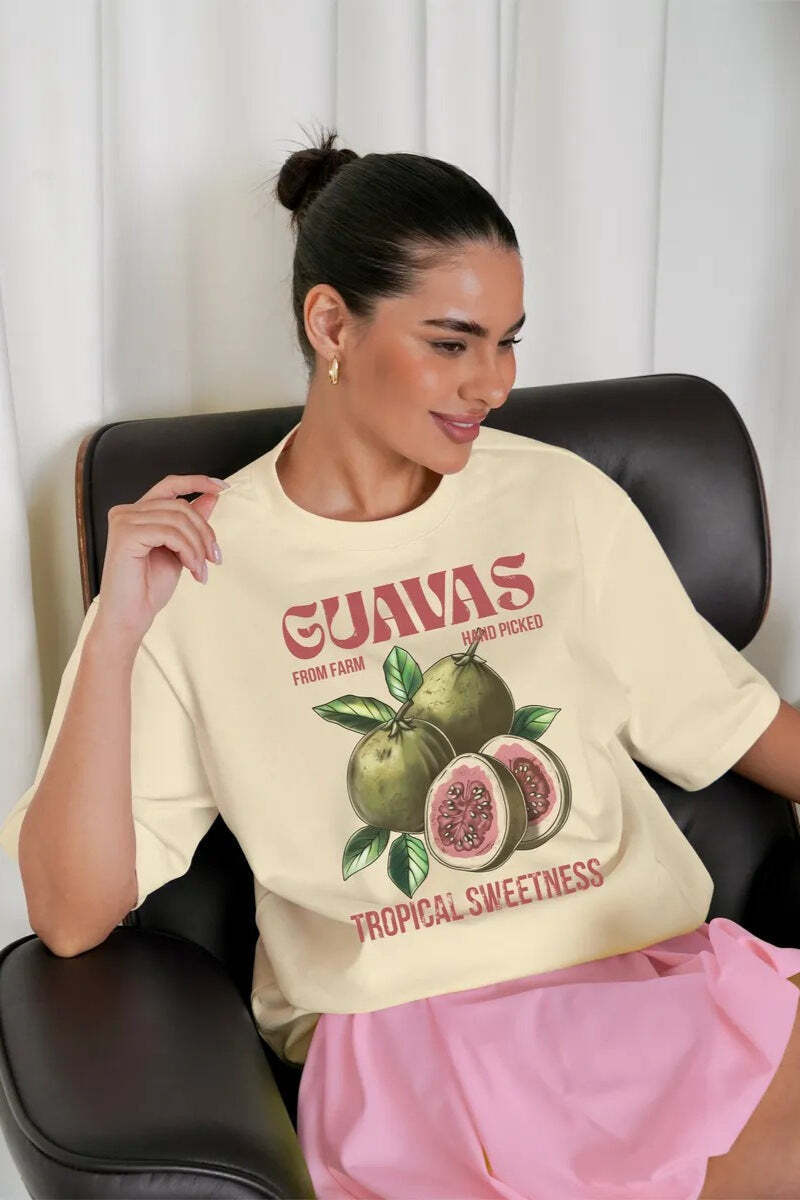 Casual Loose Cotton Fruit Print T-shirt