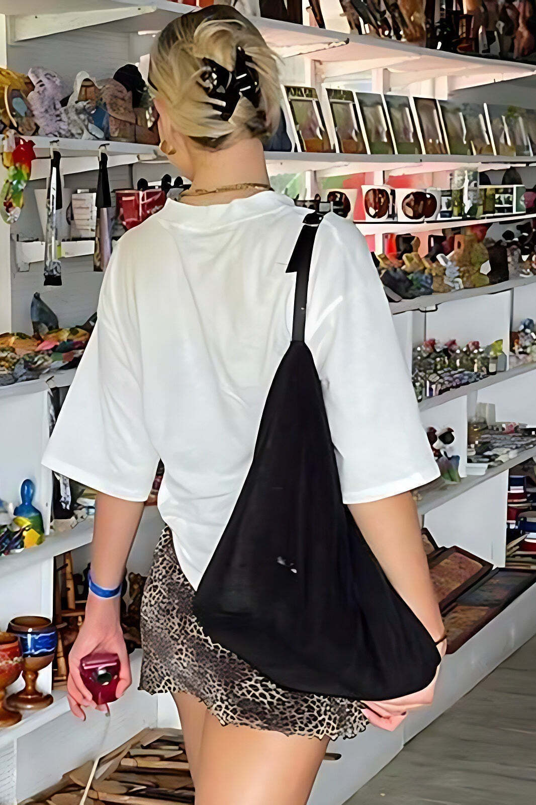 Casual Loose Number Print Off Shoulder Crew T-shirt Casual Loose Number Print Off Shoulder Crew T-shirt