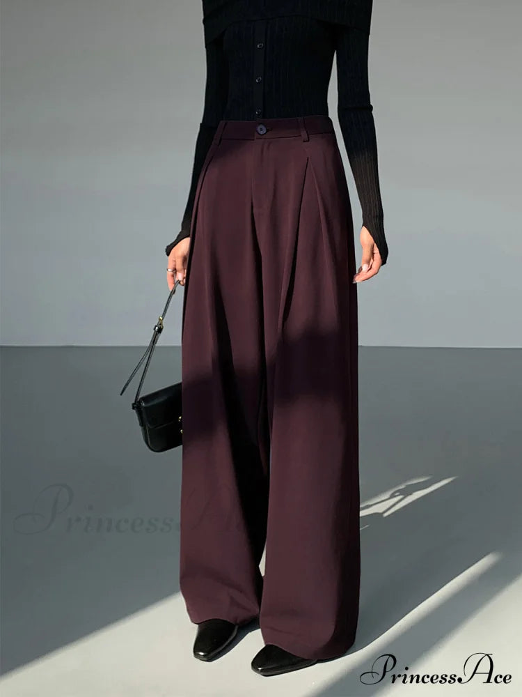 Casual Pleated Graceful Wide Leg Pants Casual Pleated Graceful Wide Leg Pants
