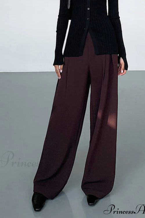 Casual Pleated Graceful Wide Leg Pants