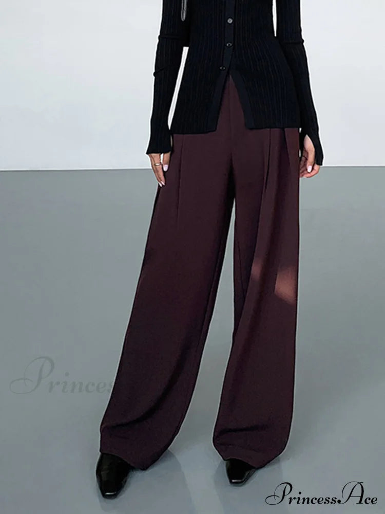 Casual Pleated Graceful Wide Leg Pants Casual Pleated Graceful Wide Leg Pants