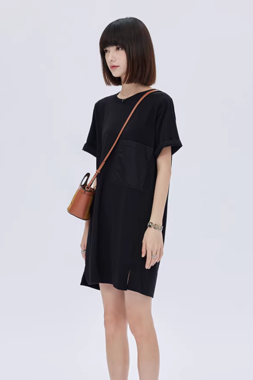 Casual Pocket Loose T-Shirt Dress