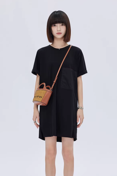Casual Pocket Loose T-Shirt Dress