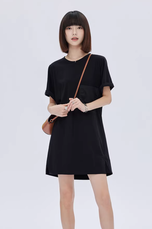 Casual Pocket Loose T-Shirt Dress