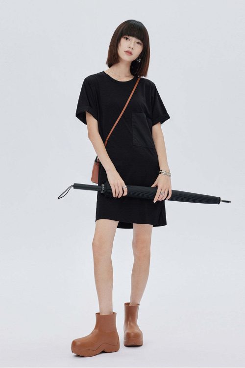 Casual Pocket Loose T-Shirt Dress