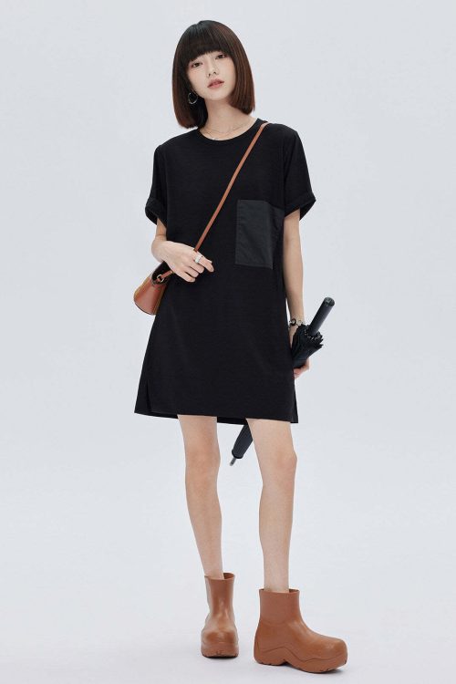 Casual Pocket Loose T-Shirt Dress