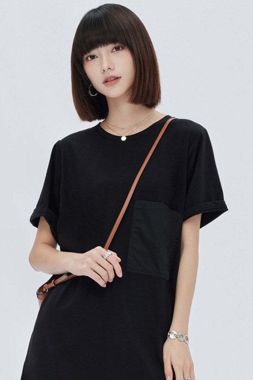 Casual Pocket Loose T-Shirt Dress