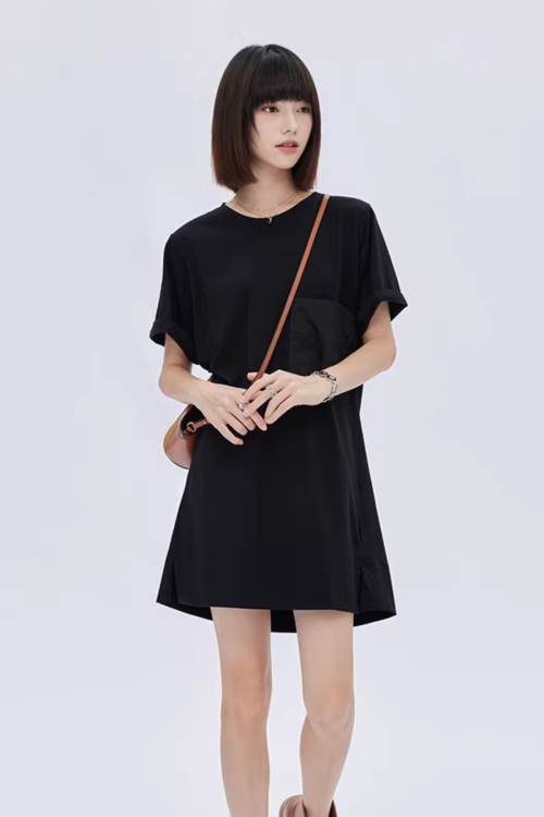 Casual Pocket Loose T-Shirt Dress