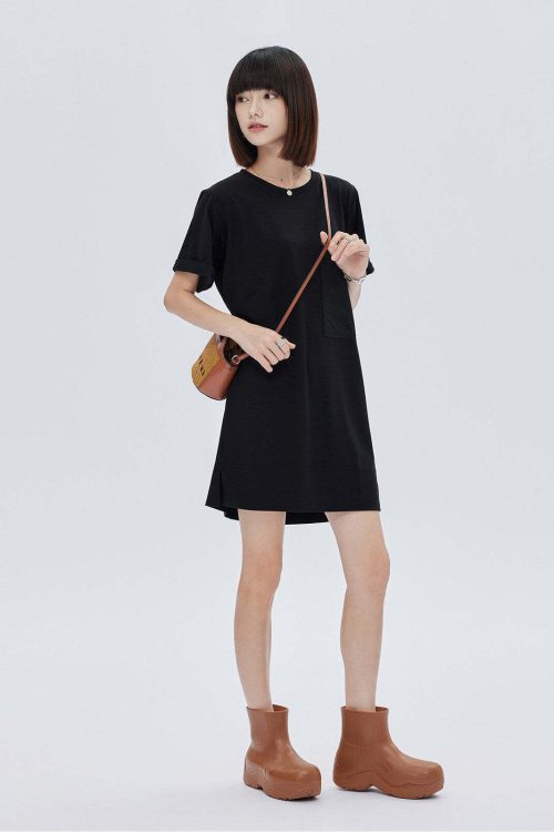 Casual Pocket Loose T-Shirt Dress