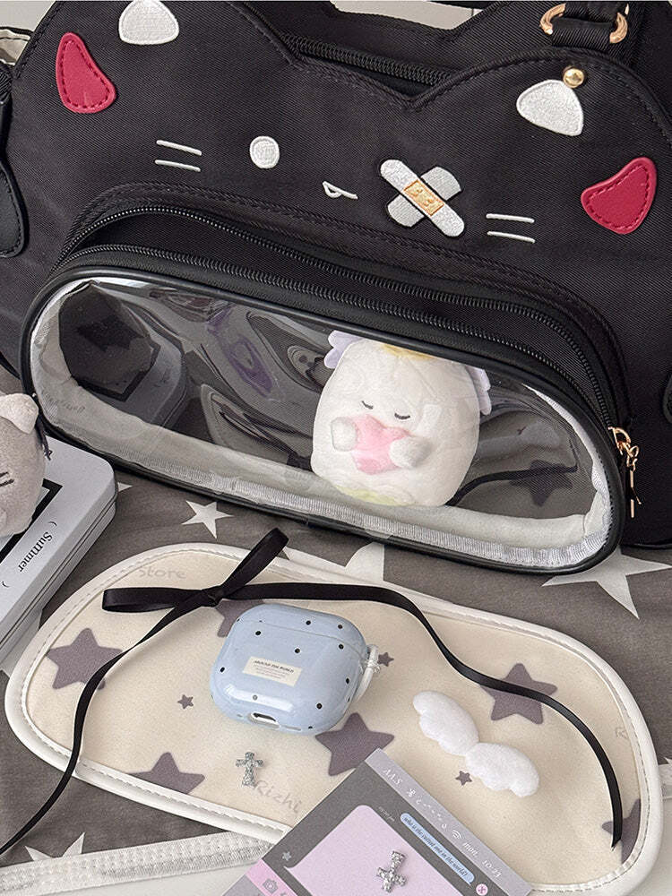 Cat Ita Bag with Clear Window for Plushies and Pins Cat Ita Bag with Clear Window for Plushies and Pins