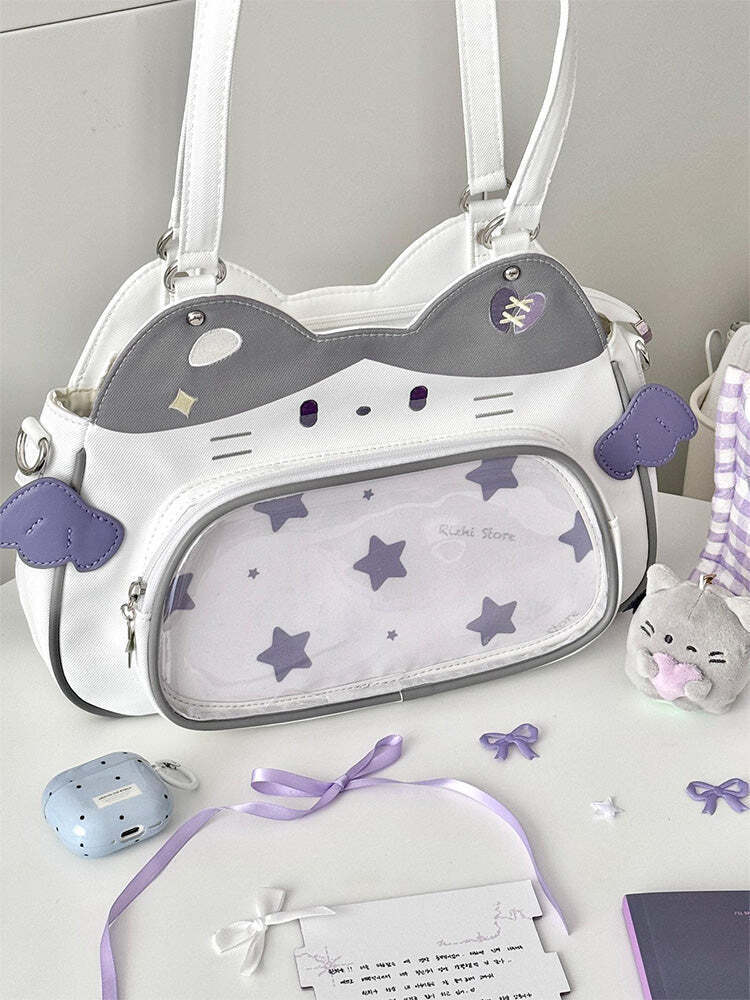 Cat Ita Bag with Clear Window for Plushies and Pins Cat Ita Bag with Clear Window for Plushies and Pins