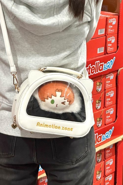 Cat Ita Crossbody Bag for Plushies and Pins