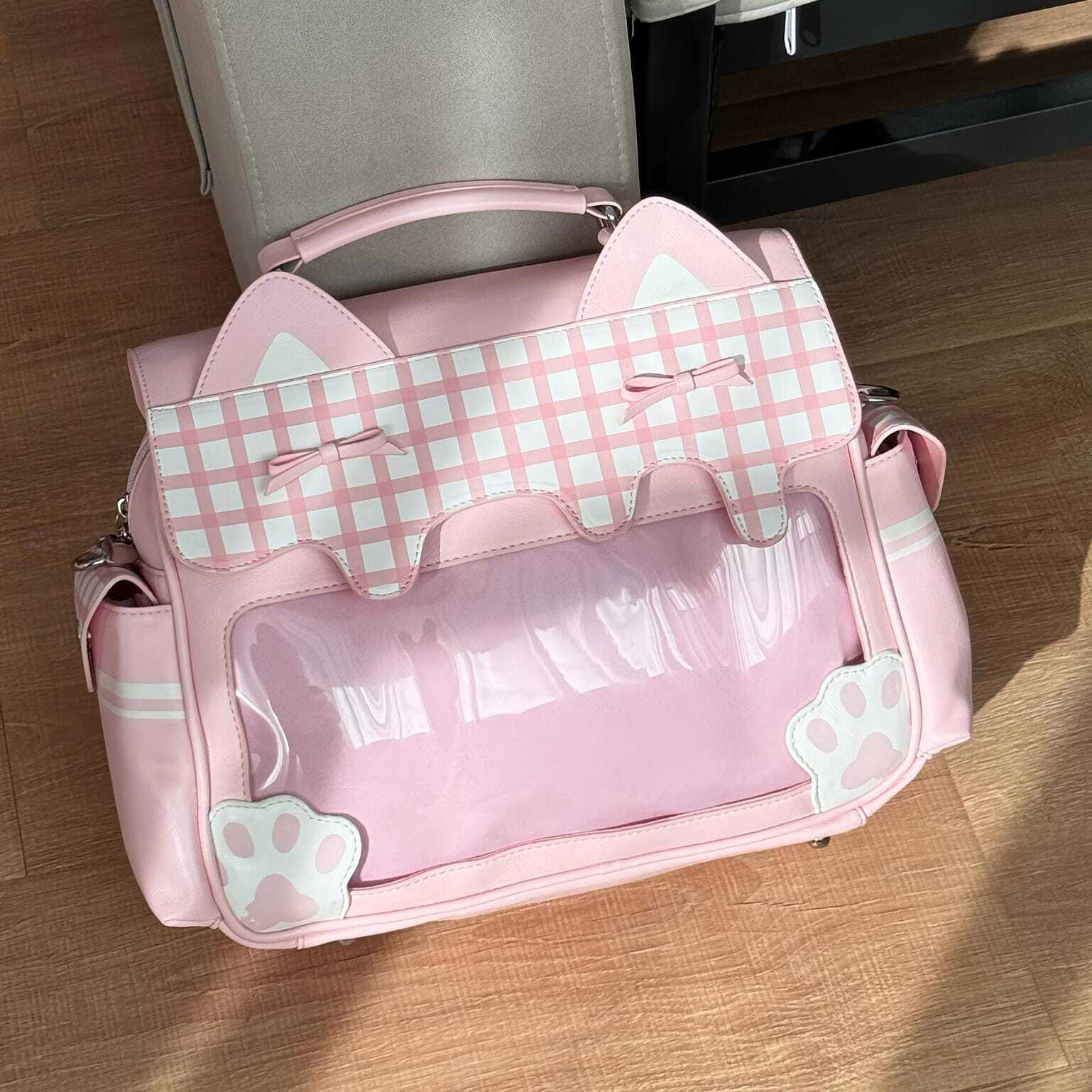 Cat Ita Crossbody Bag with Clear Window for Plushies and Pins Cat Ita Crossbody Bag with Clear Window for Plushies and Pins