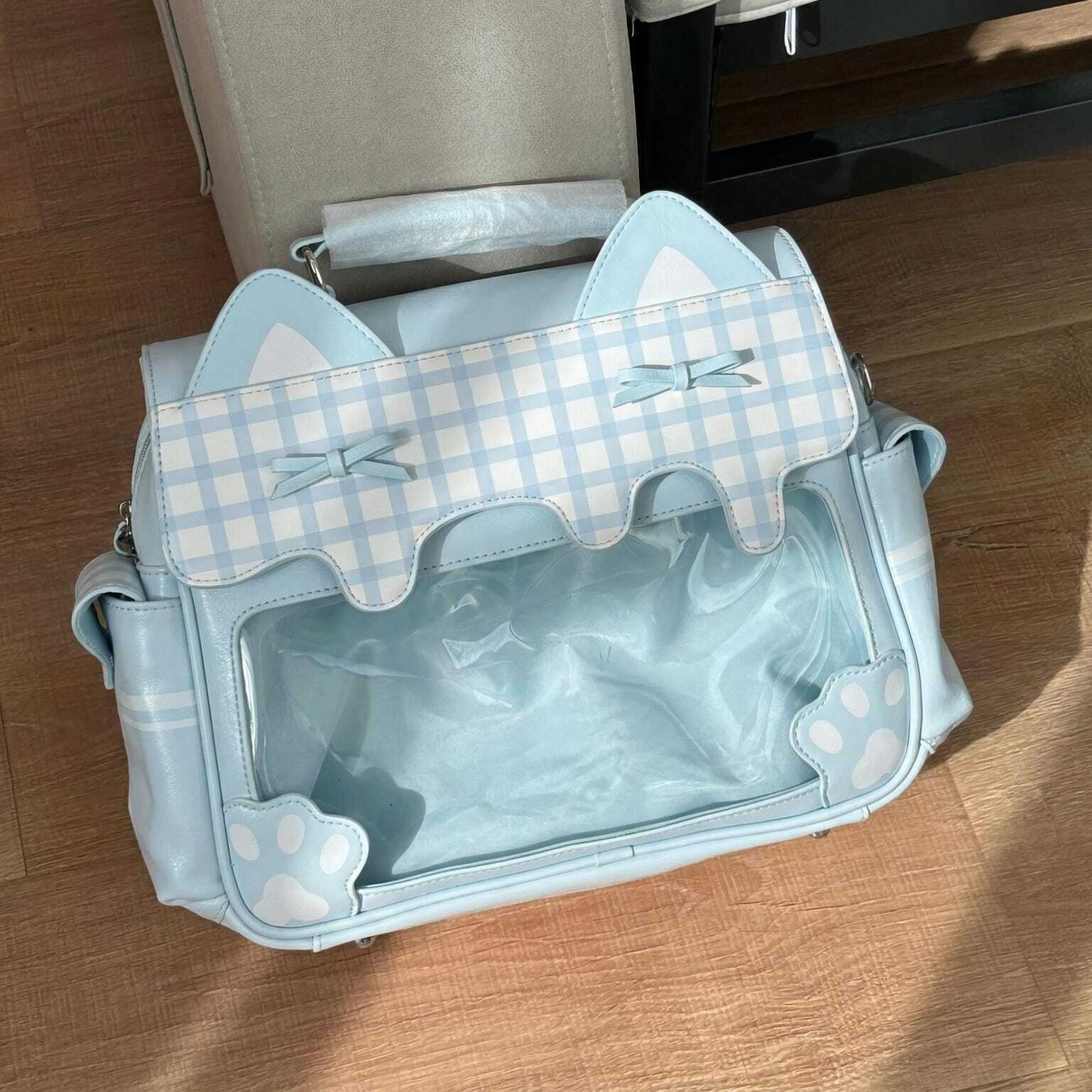 Cat Ita Crossbody Bag with Clear Window for Plushies and Pins Cat Ita Crossbody Bag with Clear Window for Plushies and Pins