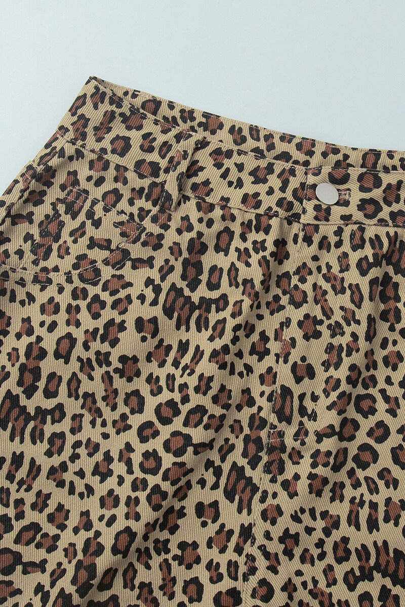 Chic Casual Cotton Leopard Print Shorts Chic Casual Cotton Leopard Print Shorts