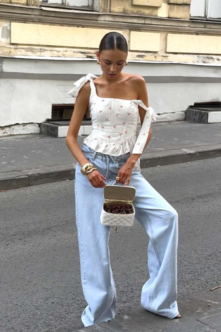 Chic Floral Print Ruffle Tie Cami Top Chic Floral Print Ruffle Tie Cami Top