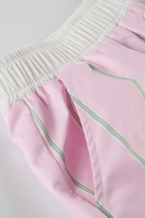 Chic Loose Color Block Striped Shorts