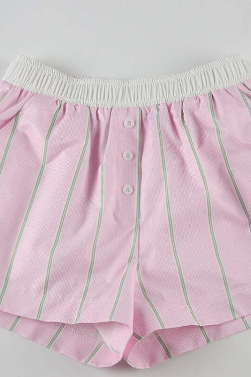 Chic Loose Color Block Striped Shorts