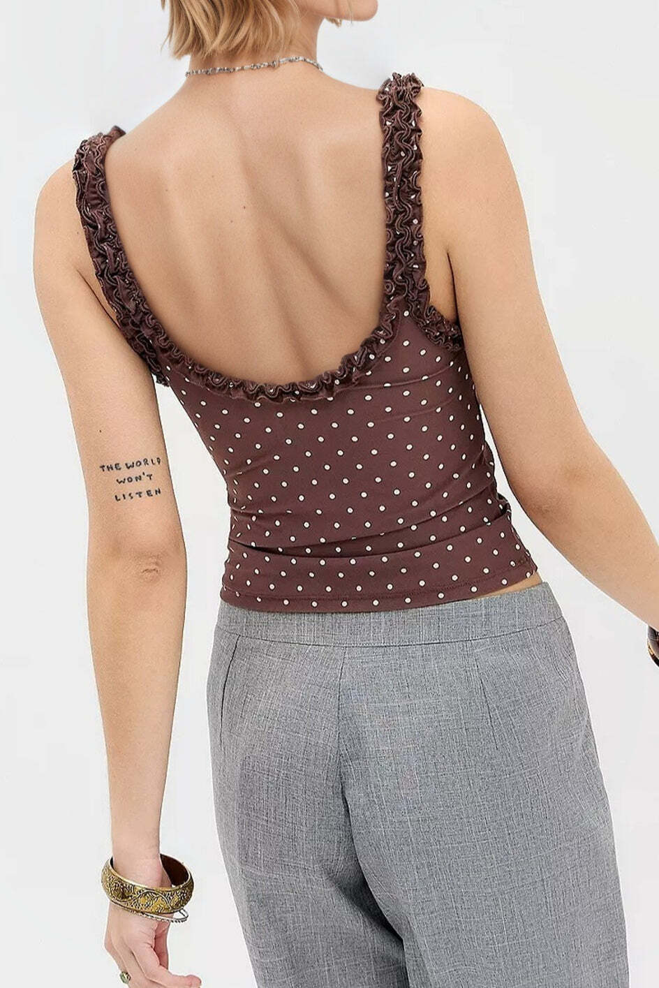 Chic Sexy Polka Dot Ruffle Cami Top Chic Sexy Polka Dot Ruffle Cami Top