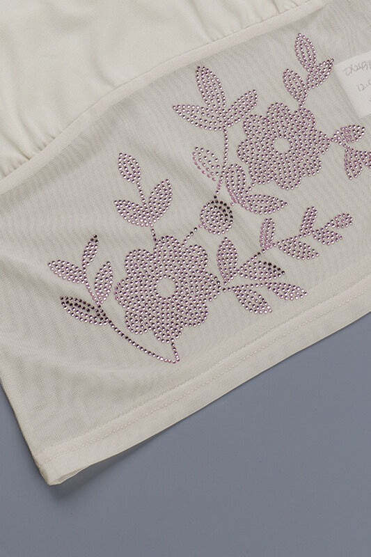 Chic Slim Floral Print Rhinestone Cami Skirt Set Chic Slim Floral Print Rhinestone Cami Skirt Set