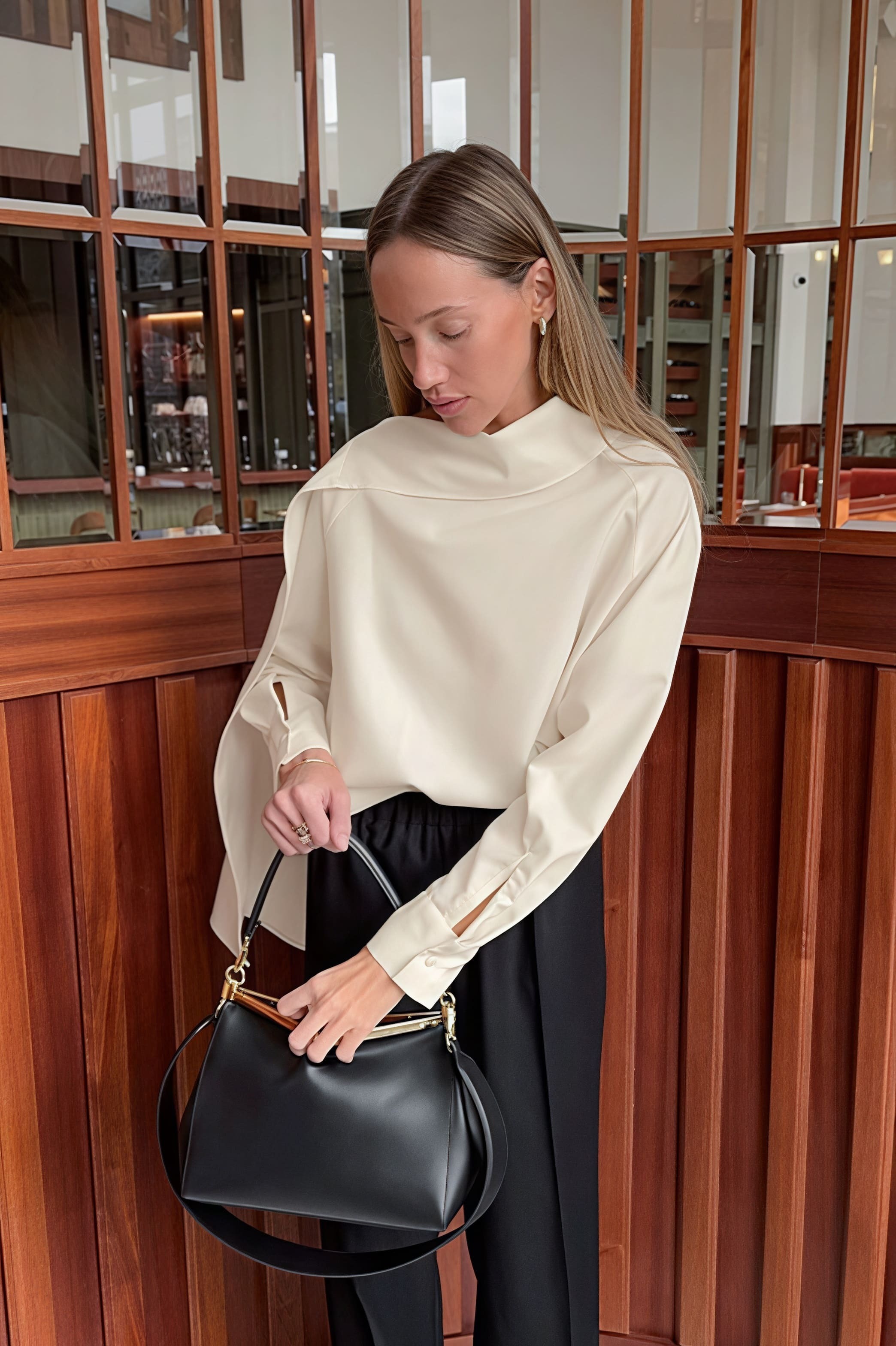 Chic Tie Detail Apricot Long Sleeve Blouse Chic Tie Detail Apricot Long Sleeve Blouse