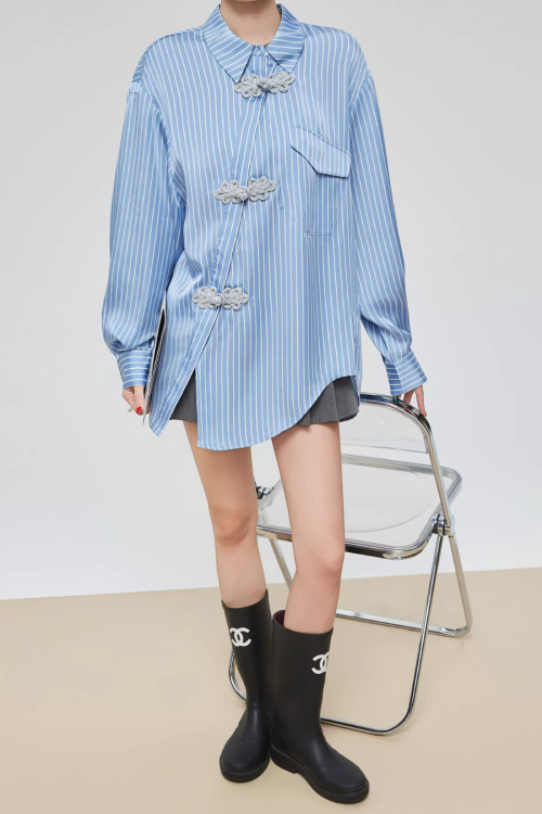 Chinese-Style Long-Sleeve Shirt