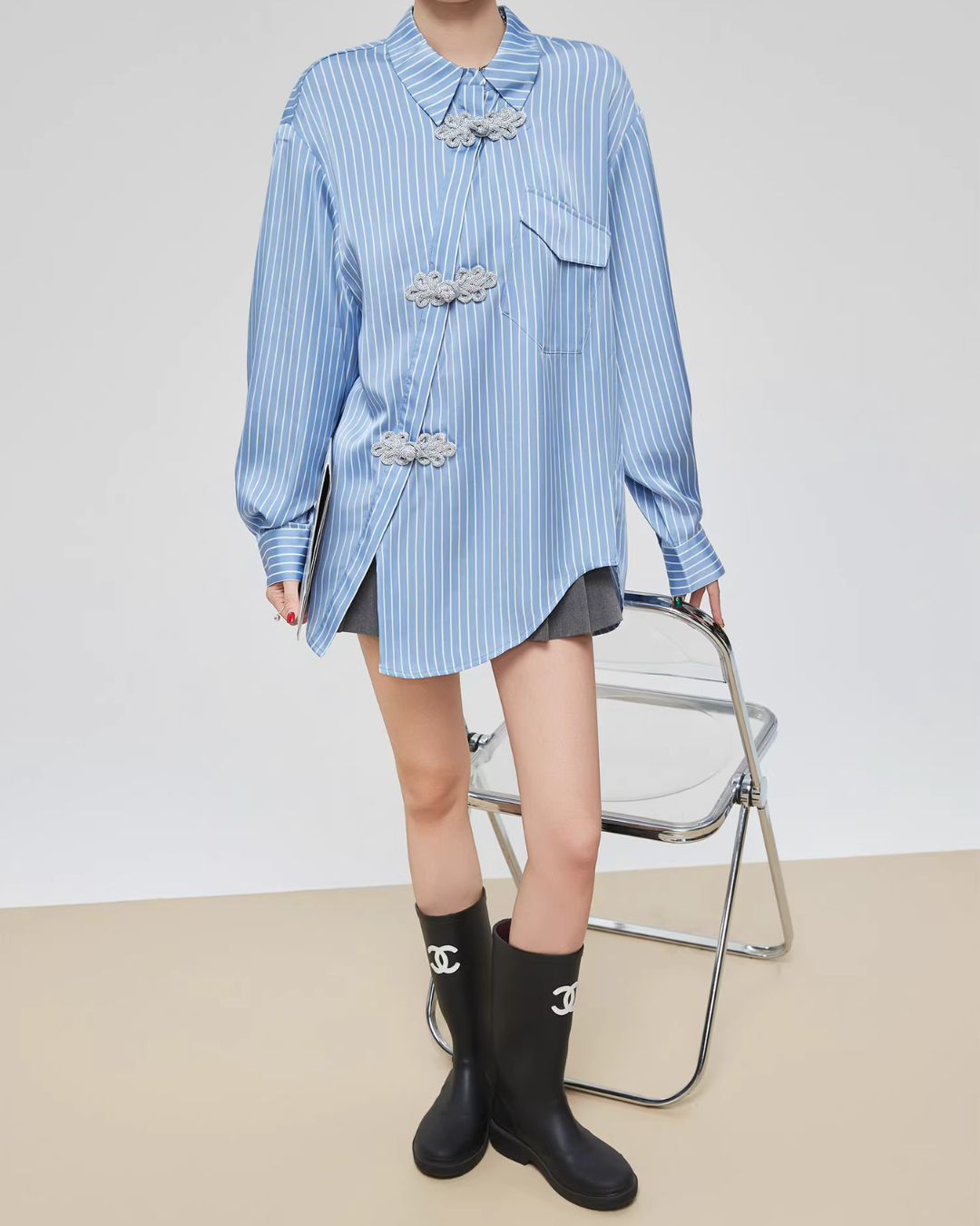 Chinese-Style Long-Sleeve Shirt Chinese-Style Long-Sleeve Shirt